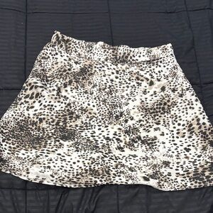 Animal Print Circle Skirt in Beige and Black